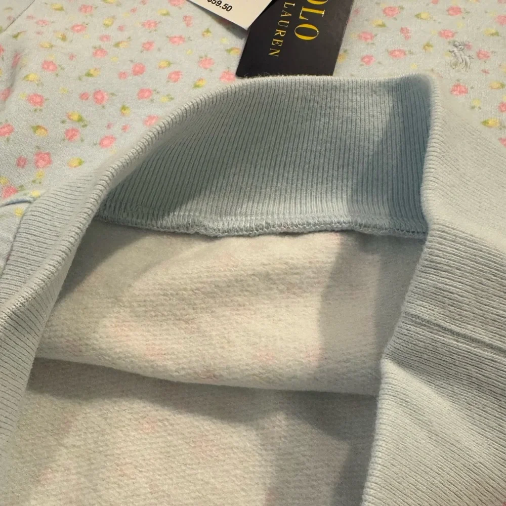NWT Ralph Lauren Kids' Pastel Blue Floral Fleece Hoodie